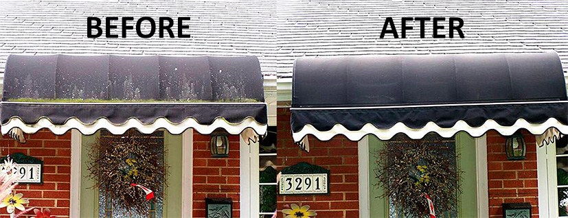 Awning before and after